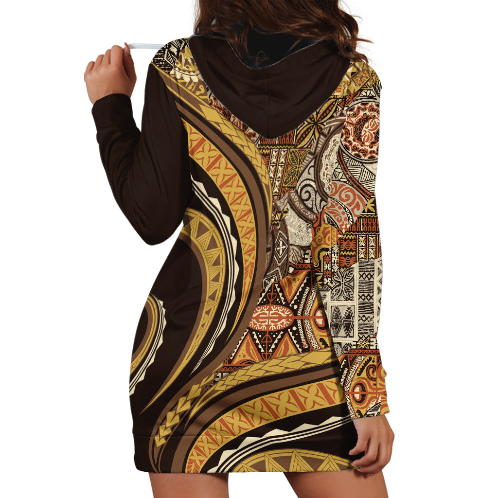 Hawaiian Hibiscus Tribal Vintage Motif Hoodie Dress Ver 4 LT9 - Polynesian Pride