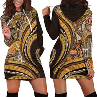 Hawaiian Hibiscus Tribal Vintage Motif Hoodie Dress Ver 4 LT9 - Polynesian Pride