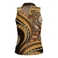 Hawaiian Hibiscus Tribal Vintage Motif Women Sleeveless Polo Shirt Ver 4 LT9 - Polynesian Pride
