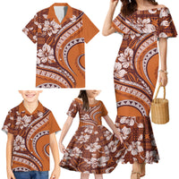 Hawaiian Hibiscus Tribal Vintage Motif Family Matching Mermaid Dress and Hawaiian Shirt Ver 5 LT9 - Polynesian Pride
