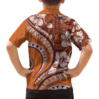 Hawaiian Hibiscus Tribal Vintage Motif Family Matching Off The Shoulder Long Sleeve Dress and Hawaiian Shirt Ver 5 LT9 - Polynesian Pride