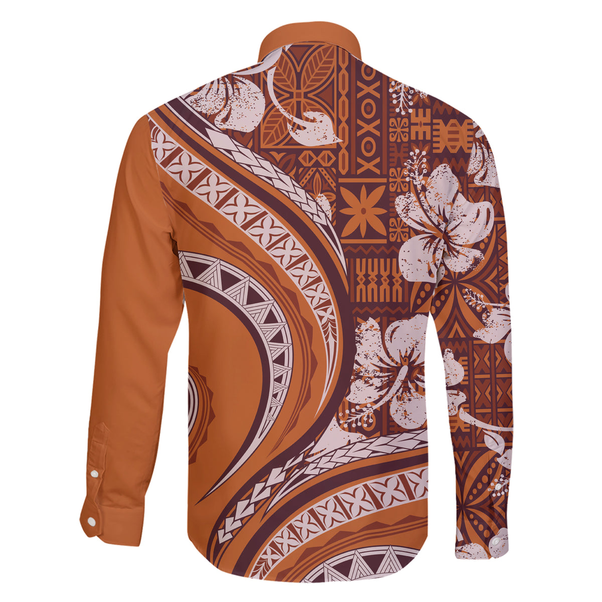 Hawaiian Hibiscus Tribal Vintage Motif Family Matching Short Sleeve Bodycon Dress and Hawaiian Shirt Ver 5 LT9 - Polynesian Pride