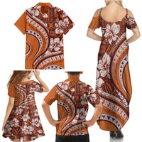 Hawaiian Hibiscus Tribal Vintage Motif Family Matching Summer Maxi Dress and Hawaiian Shirt Ver 5 LT9 - Polynesian Pride