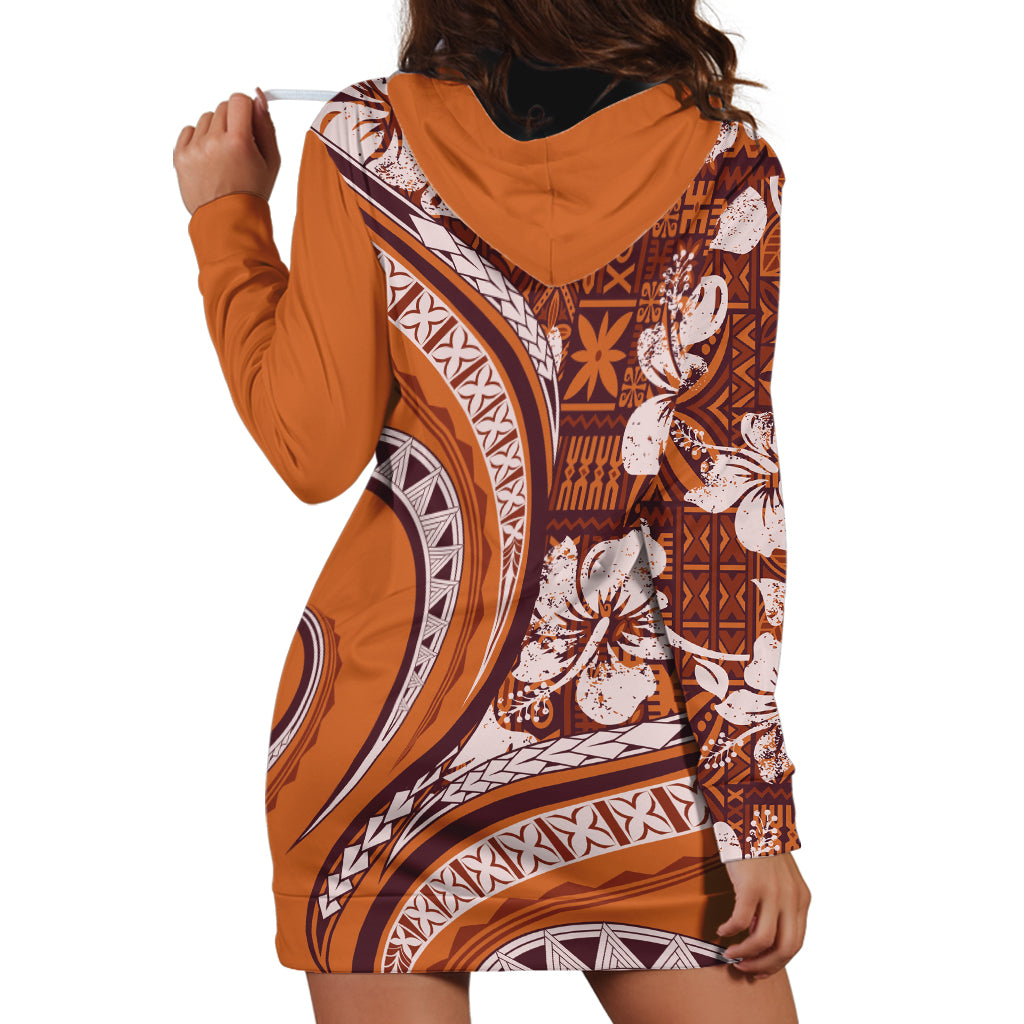 Hawaiian Hibiscus Tribal Vintage Motif Hoodie Dress Ver 5 LT9 - Polynesian Pride