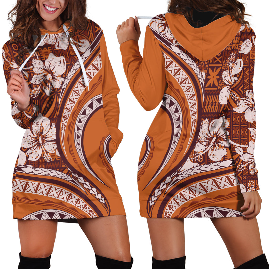 Hawaiian Hibiscus Tribal Vintage Motif Hoodie Dress Ver 5 LT9 - Polynesian Pride