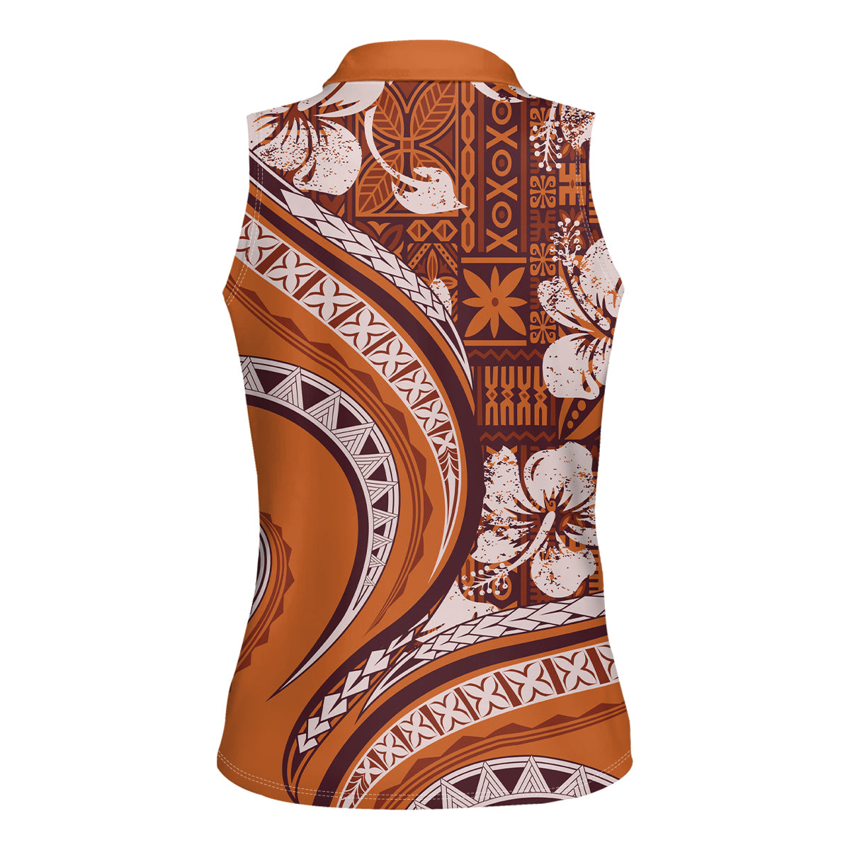 Hawaiian Hibiscus Tribal Vintage Motif Women Sleeveless Polo Shirt Ver 5 LT9 - Polynesian Pride