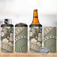 Hawaiian Hibiscus Tribal Vintage Motif 4 in 1 Can Cooler Tumbler Ver 6 LT9 - Polynesian Pride