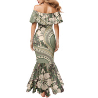 Hawaiian Hibiscus Tribal Vintage Motif Family Matching Mermaid Dress and Hawaiian Shirt Ver 6 LT9 - Polynesian Pride