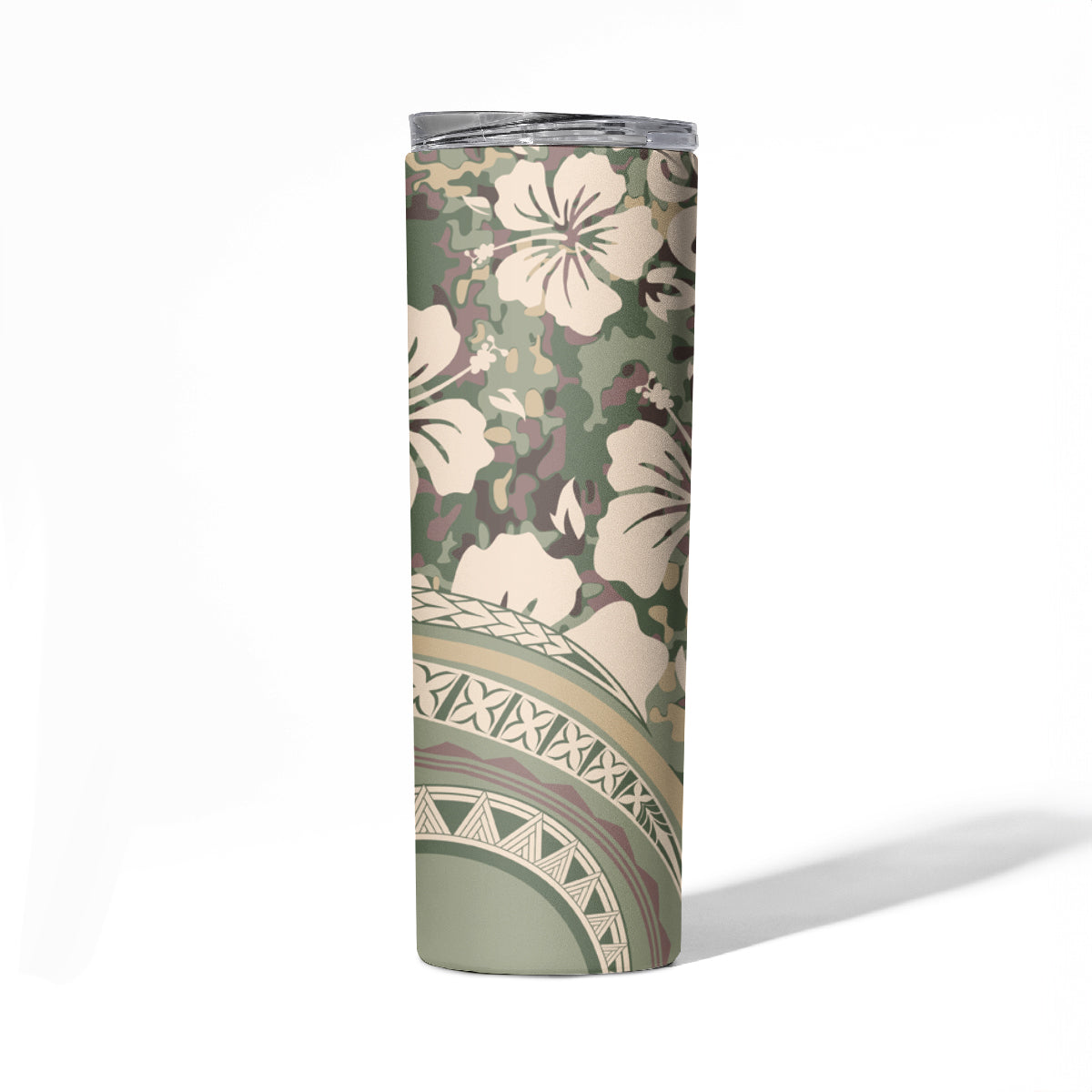 Hawaiian Hibiscus Tribal Vintage Motif Skinny Tumbler Ver 6 LT9 - Polynesian Pride