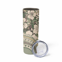 Hawaiian Hibiscus Tribal Vintage Motif Skinny Tumbler Ver 6 LT9 - Polynesian Pride