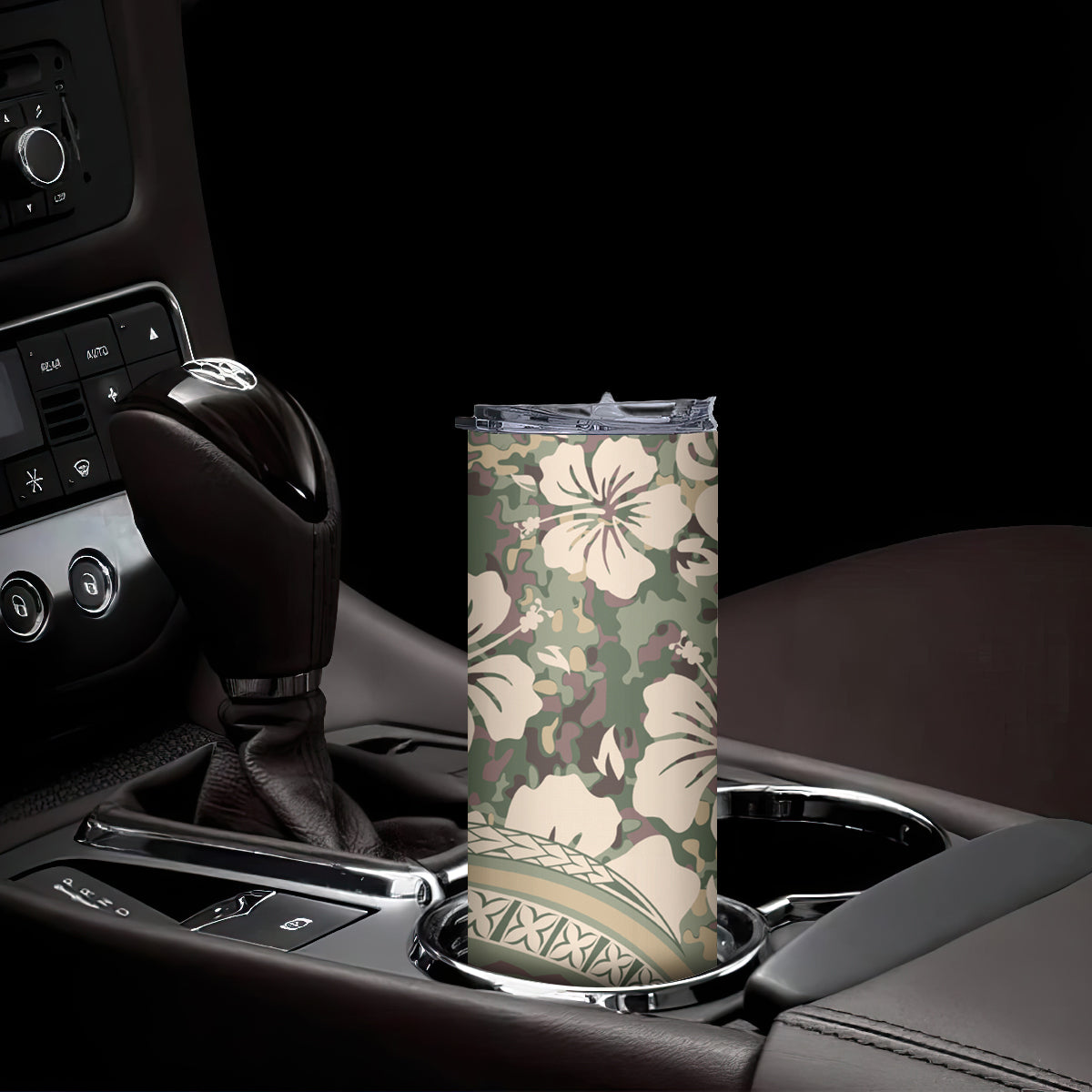 Hawaiian Hibiscus Tribal Vintage Motif Skinny Tumbler Ver 6 LT9 - Polynesian Pride