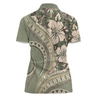 Hawaiian Hibiscus Tribal Vintage Motif Women Polo Shirt Ver 6