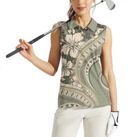 Hawaiian Hibiscus Tribal Vintage Motif Women Sleeveless Polo Shirt Ver 6 LT9 - Polynesian Pride