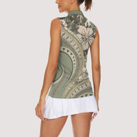Hawaiian Hibiscus Tribal Vintage Motif Women Sleeveless Polo Shirt Ver 6 LT9 - Polynesian Pride