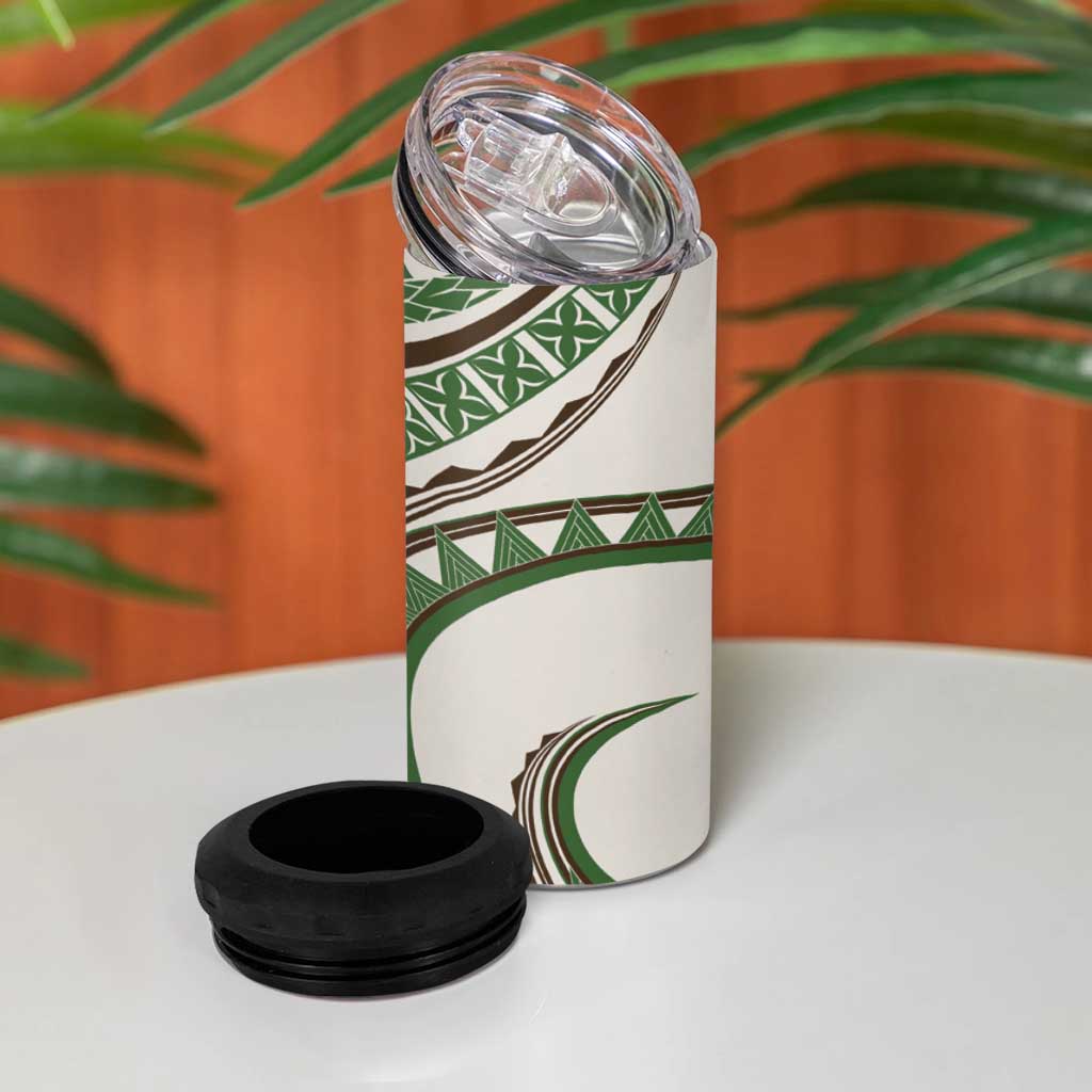 Hawaiian Hibiscus Tribal Vintage Motif 4 in 1 Can Cooler Tumbler Ver 7 LT9 - Polynesian Pride