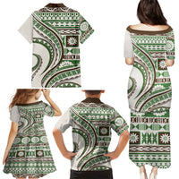 Hawaiian Hibiscus Tribal Vintage Motif Family Matching Puletasi and Hawaiian Shirt Ver 7 LT9 - Polynesian Pride