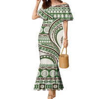 Hawaiian Hibiscus Tribal Vintage Motif Mermaid Dress Ver 7 LT9 Women Green - Polynesian Pride