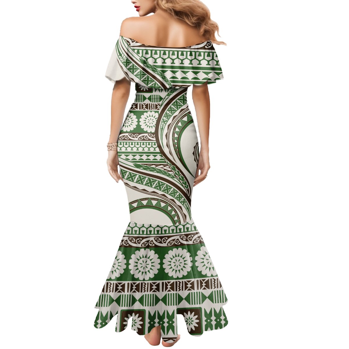 Hawaiian Hibiscus Tribal Vintage Motif Mermaid Dress Ver 7 LT9 - Polynesian Pride
