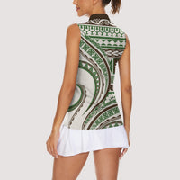 Hawaiian Hibiscus Tribal Vintage Motif Women Sleeveless Polo Shirt Ver 7 LT9 - Polynesian Pride