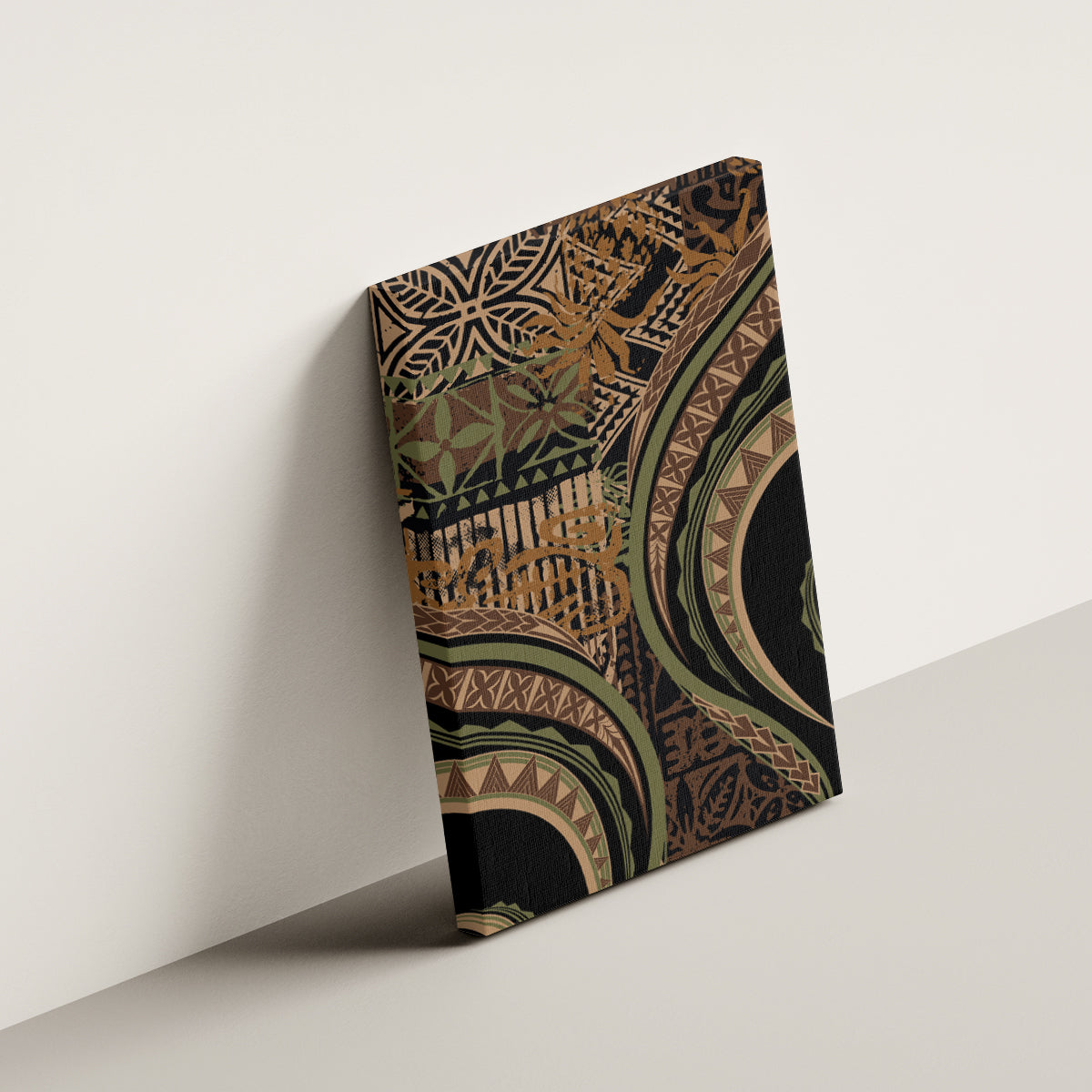 Hawaiian Hibiscus Tribal Vintage Motif Canvas Wall Art Ver 8