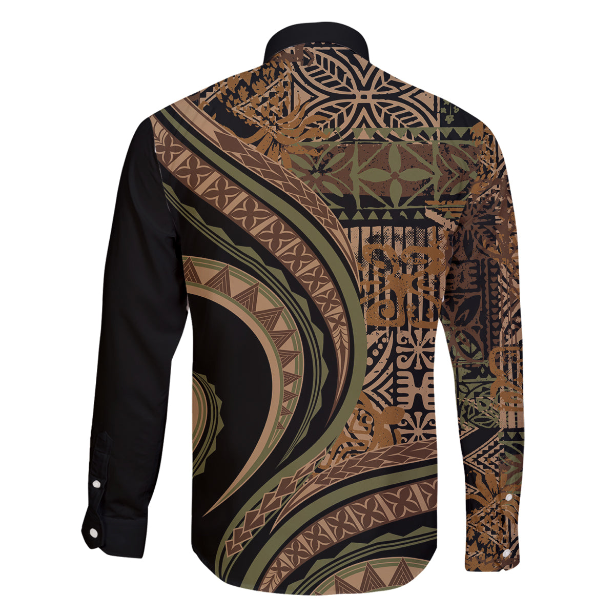 Hawaiian Hibiscus Tribal Vintage Motif Family Matching Off The Shoulder Long Sleeve Dress and Hawaiian Shirt Ver 8 LT9 - Polynesian Pride