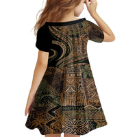 Hawaiian Hibiscus Tribal Vintage Motif Family Matching Off Shoulder Maxi Dress and Hawaiian Shirt Ver 8 LT9 - Polynesian Pride