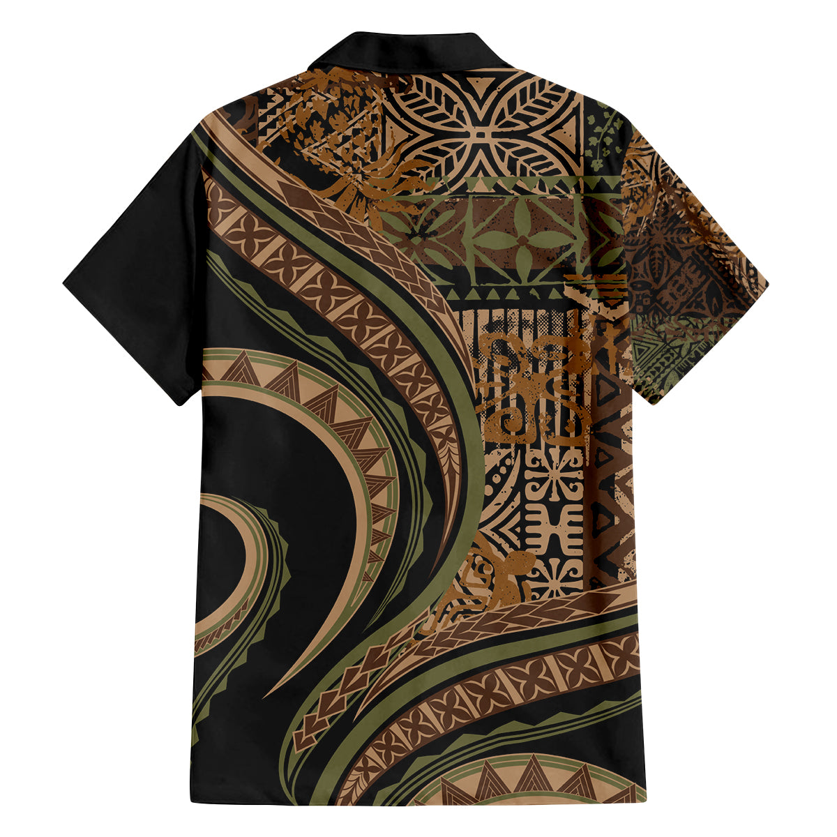 Hawaiian Hibiscus Tribal Vintage Motif Family Matching Puletasi and Hawaiian Shirt Ver 8 LT9 - Polynesian Pride