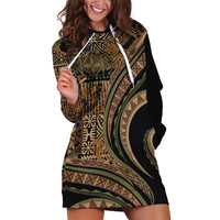 Hawaiian Hibiscus Tribal Vintage Motif Hoodie Dress Ver 8 LT9 Brown - Polynesian Pride