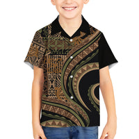 Hawaiian Hibiscus Tribal Vintage Motif Kid Hawaiian Shirt Ver 8