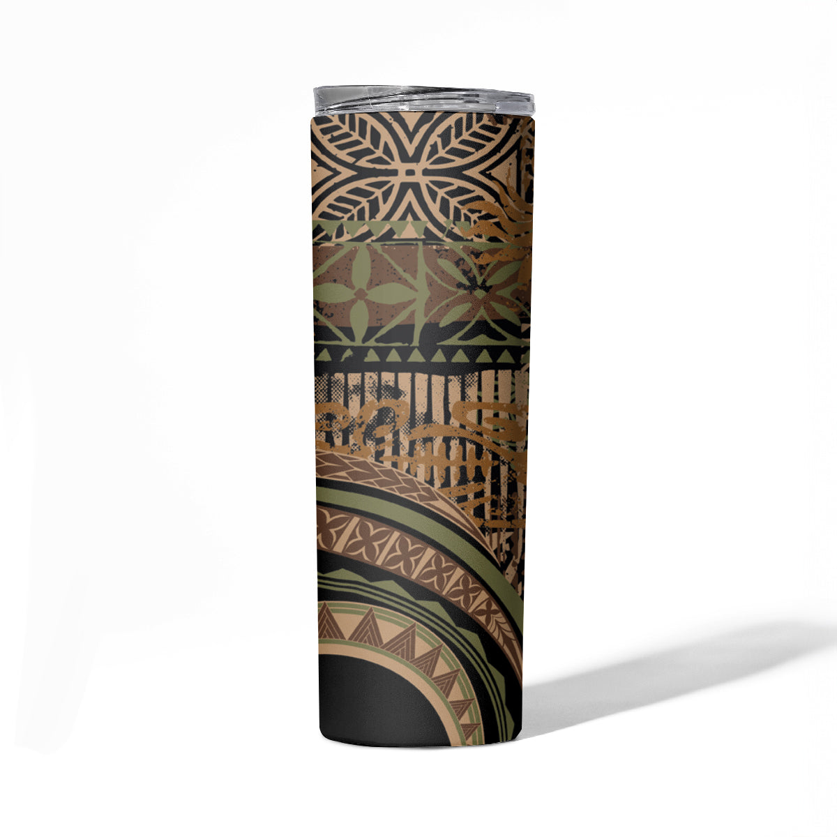 Hawaiian Hibiscus Tribal Vintage Motif Skinny Tumbler Ver 8 LT9 - Polynesian Pride