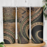 Hawaiian Hibiscus Tribal Vintage Motif Skinny Tumbler Ver 8 LT9 - Polynesian Pride