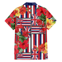 Hawaii Hibiscus Lei Family Matching Off Shoulder Maxi Dress and Hawaiian Shirt Hawaiian Flag Motif LT9 - Polynesian Pride