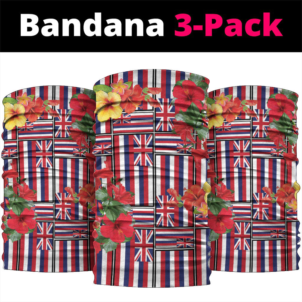 Hawaii Hibiscus Lei Neck Gaiter Hawaiian Flag Motif