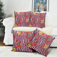 Hawaii Hibiscus Lei Pillow Cover Hawaiian Flag Motif
