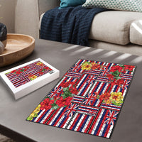 Hawaii Hibiscus Lei Puzzle Hawaiian Flag Motif