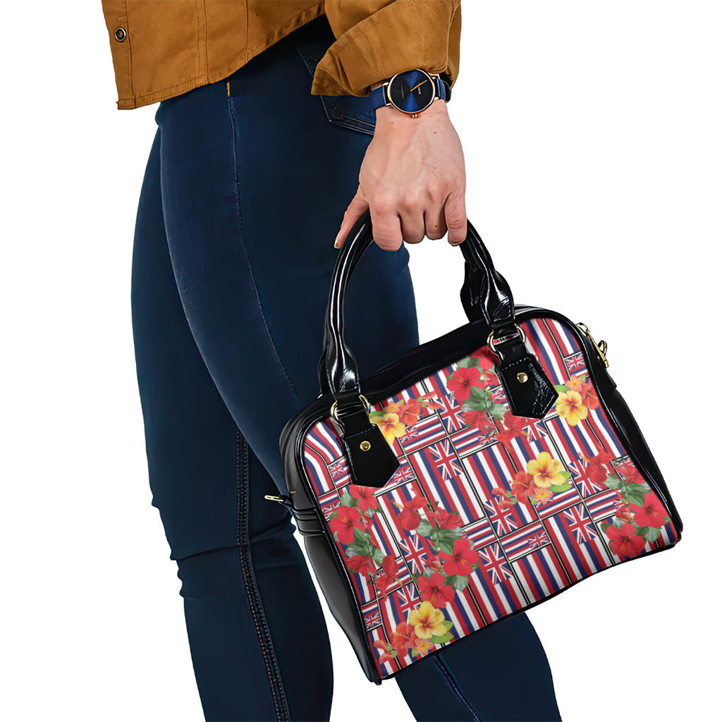 Hawaii Hibiscus Lei Shoulder Handbag Hawaiian Flag Motif