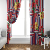 Hawaii Hibiscus Lei Window Curtain Hawaiian Flag Motif