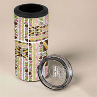 Hawaii Lokelani Pikake Lei 4 in 1 Can Cooler Tumbler Hawaiian Flag Motif LT9 - Polynesian Pride