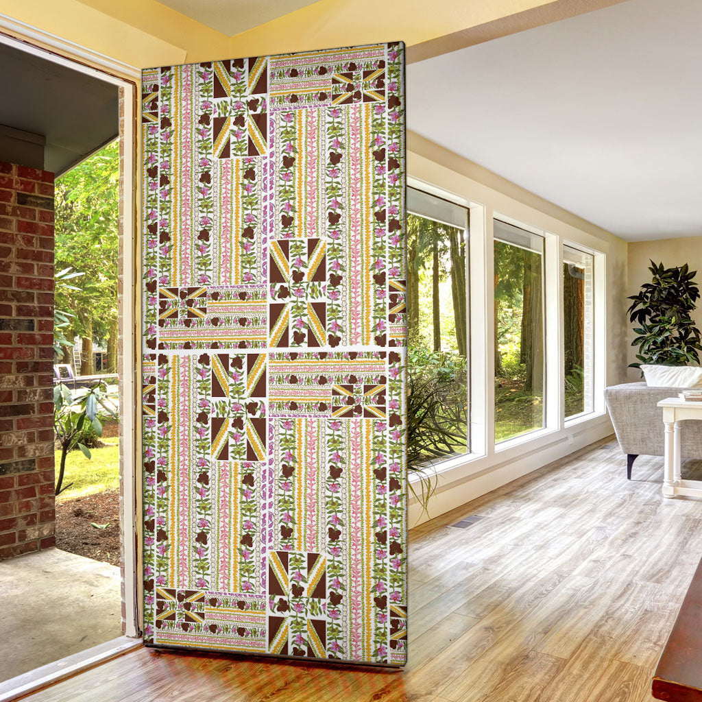 Hawaii Lokelani Pikake Lei Door Cover Hawaiian Flag Motif LT9 - Polynesian Pride