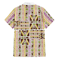 Hawaii Lokelani Pikake Lei Family Matching Puletasi and Hawaiian Shirt Hawaiian Flag Motif LT9 - Polynesian Pride