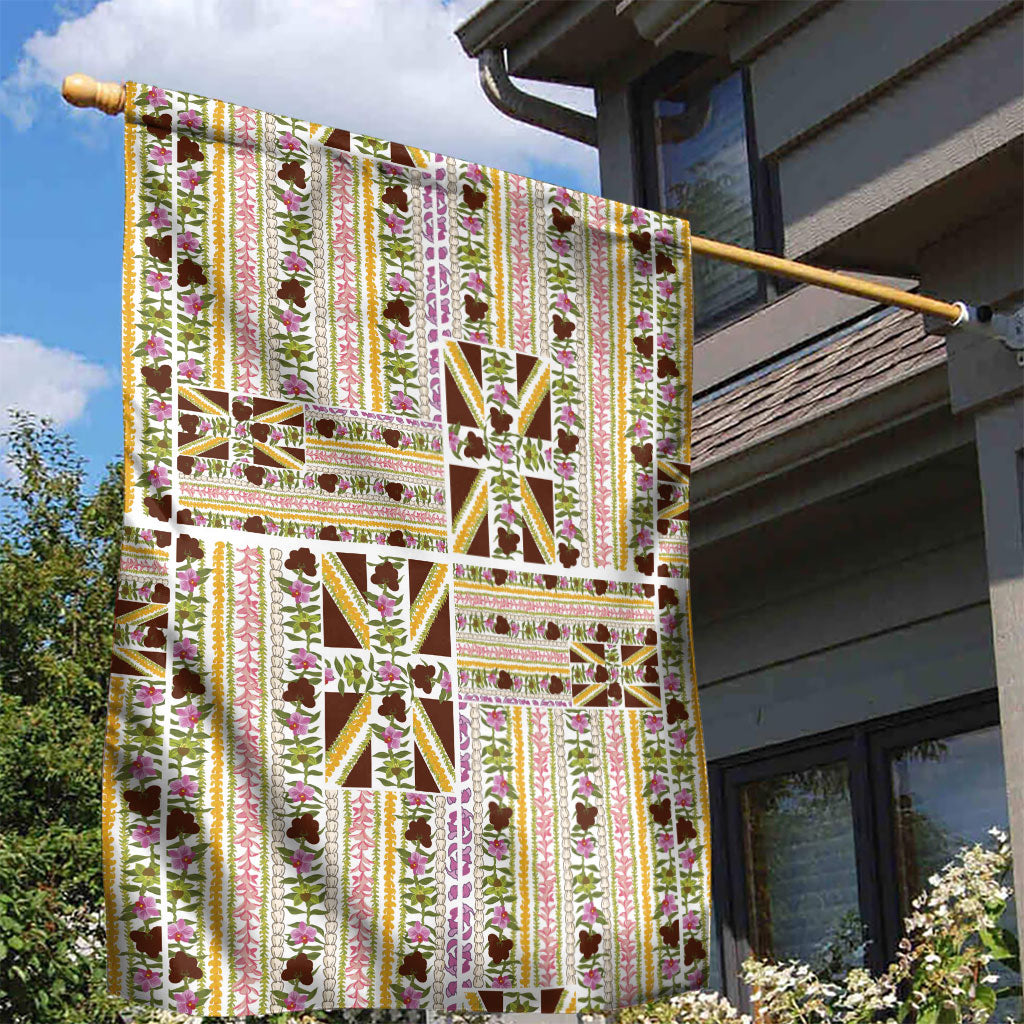 Hawaii Lokelani Pikake Lei Garden Flag Hawaiian Flag Motif