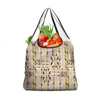 Hawaii Lokelani Pikake Lei Grocery Bag Hawaiian Flag Motif