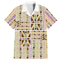 Hawaii Lokelani Pikake Lei Hawaiian Shirt Hawaiian Flag Motif
