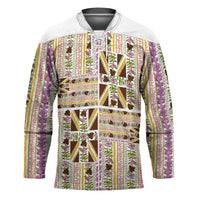 Hawaii Lokelani Pikake Lei Hockey Jersey Hawaiian Flag Motif