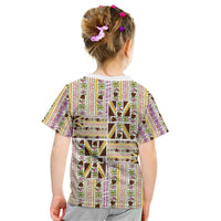 Hawaii Lokelani Pikake Lei Kid T Shirt Hawaiian Flag Motif