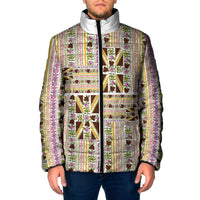 Hawaii Lokelani Pikake Lei Padded Jacket Hawaiian Flag Motif