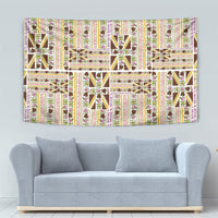 Hawaii Lokelani Pikake Lei Tapestry Hawaiian Flag Motif