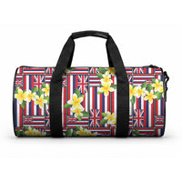 Hawaii Plumeria Lei Duffle Bag Hawaiian Flag Motif LT9 One size Red - Polynesian Pride
