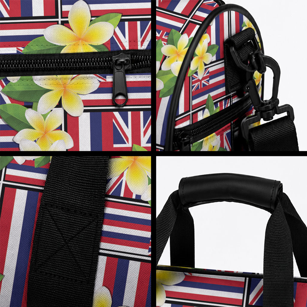 Hawaii Plumeria Lei Duffle Bag Hawaiian Flag Motif LT9 - Polynesian Pride