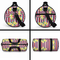 Hawaii Plumeria Lei Duffle Bag Hawaiian Flag Motif LT9 - Polynesian Pride